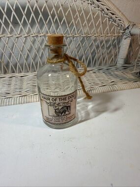 Hair of the Dog Glass Bottle Cork Vintage Style Bar Decor